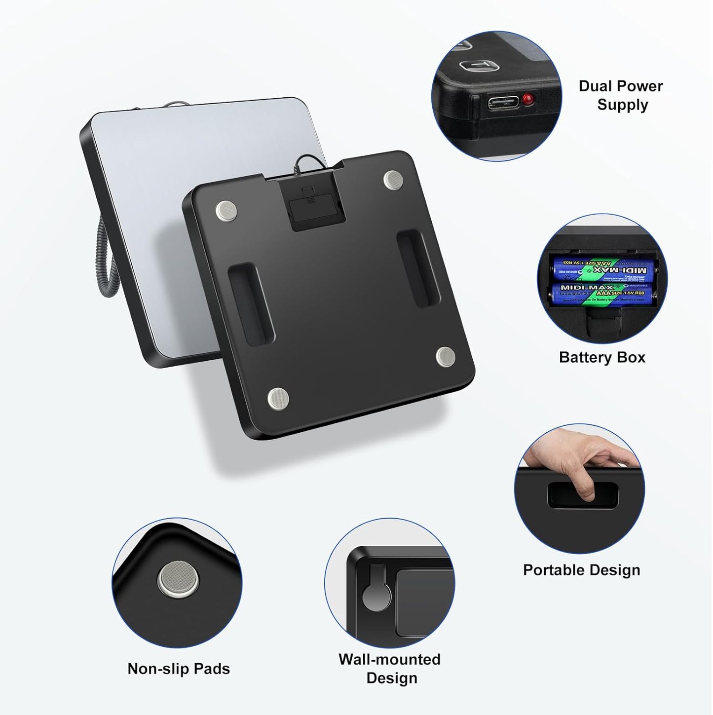 Shipping Scale, 440lb/0.5oz High Accuracy Digital Scale for Packages with Hold, Tare Function, Postal Scale for Small Business, Luggage, Home Use (Battery & Charging Cable Include)