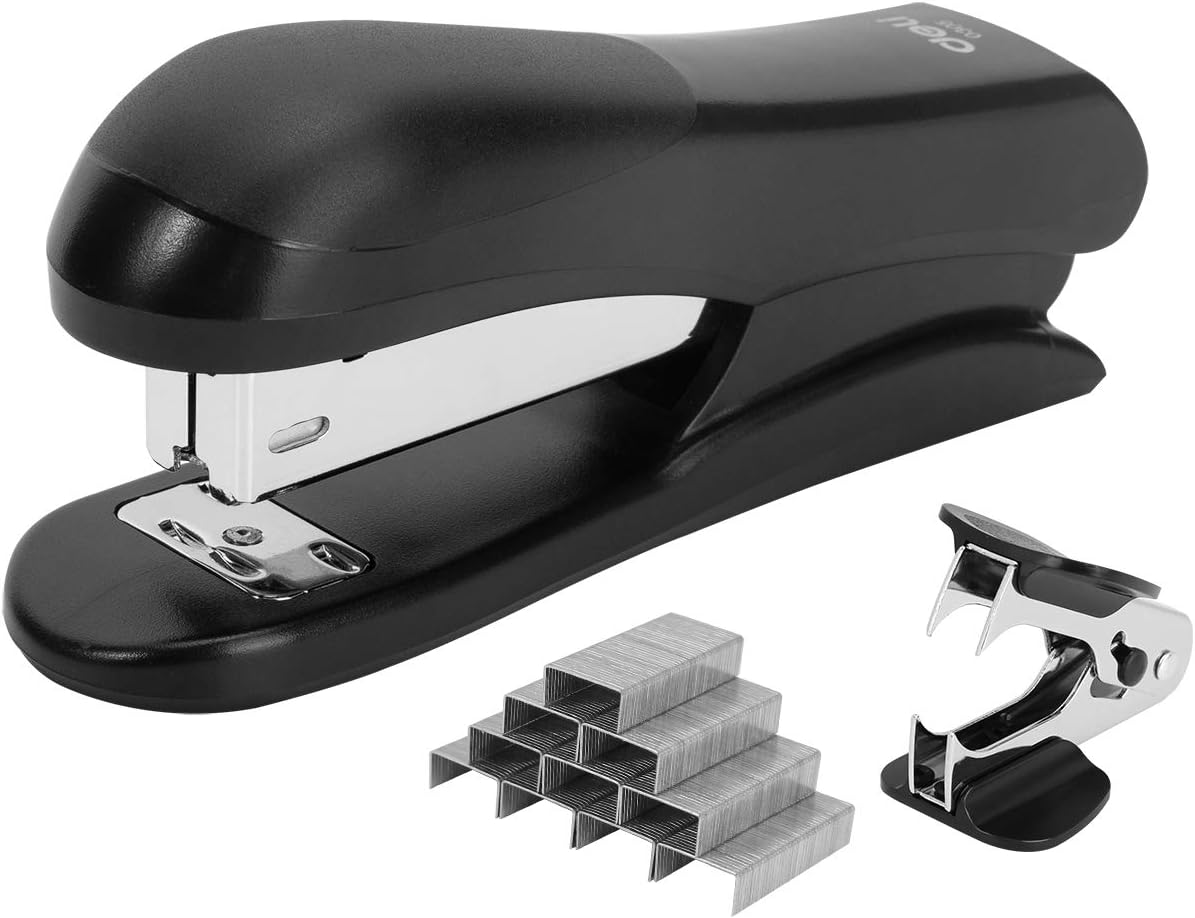 Deli Stapler Value Pack, Desktop Standard Staplers, 20 Sheet Capacity, Includes Staples & Staple Remover, Black