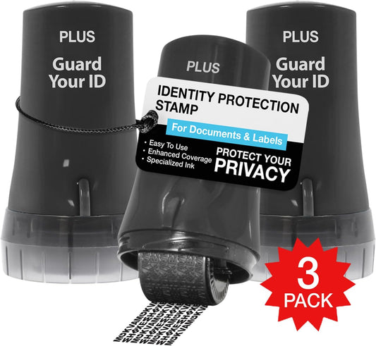 Guard Your ID Advanced 2.0 Rollers Identity for Theft Address Eraser and Security Prevention (Regular 3-Pack, Black)