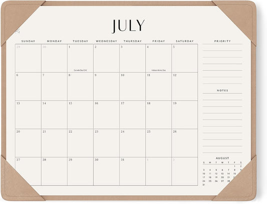 Jotsome Desk Calendar 2025-2026 with Desktop Mat, Large Academic Desk Pad Calendar From July 2025 to December 2026 22x17 inch, Desk Blotter Calendar for Home Office and School, Easy Planning, Apricot