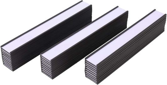 Eeoyu Magnetic Label Holders with Magnets Magnetic Data Card Holders with Clear Plastic Protectors for Metal Shelf, Whiteboard, Set of 50 (0.75 x 6 Inch)