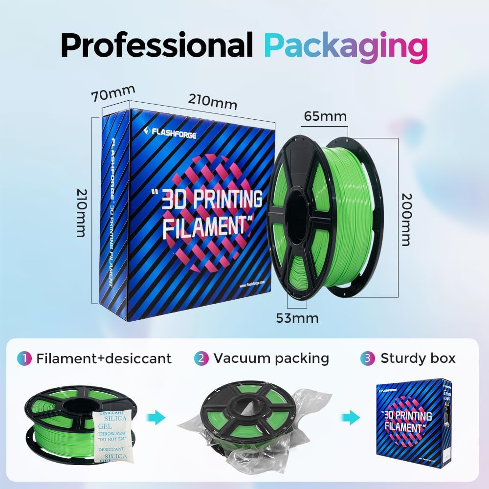 FLASHFORGE Rapid PLA Filament 1.75mm, High Flow Speedy 3D Printer Filament, Experience Exceptional Performance with 500mm/s High-Speed Printing, Neatly Wound & Top-Notch Filament (Light Green)