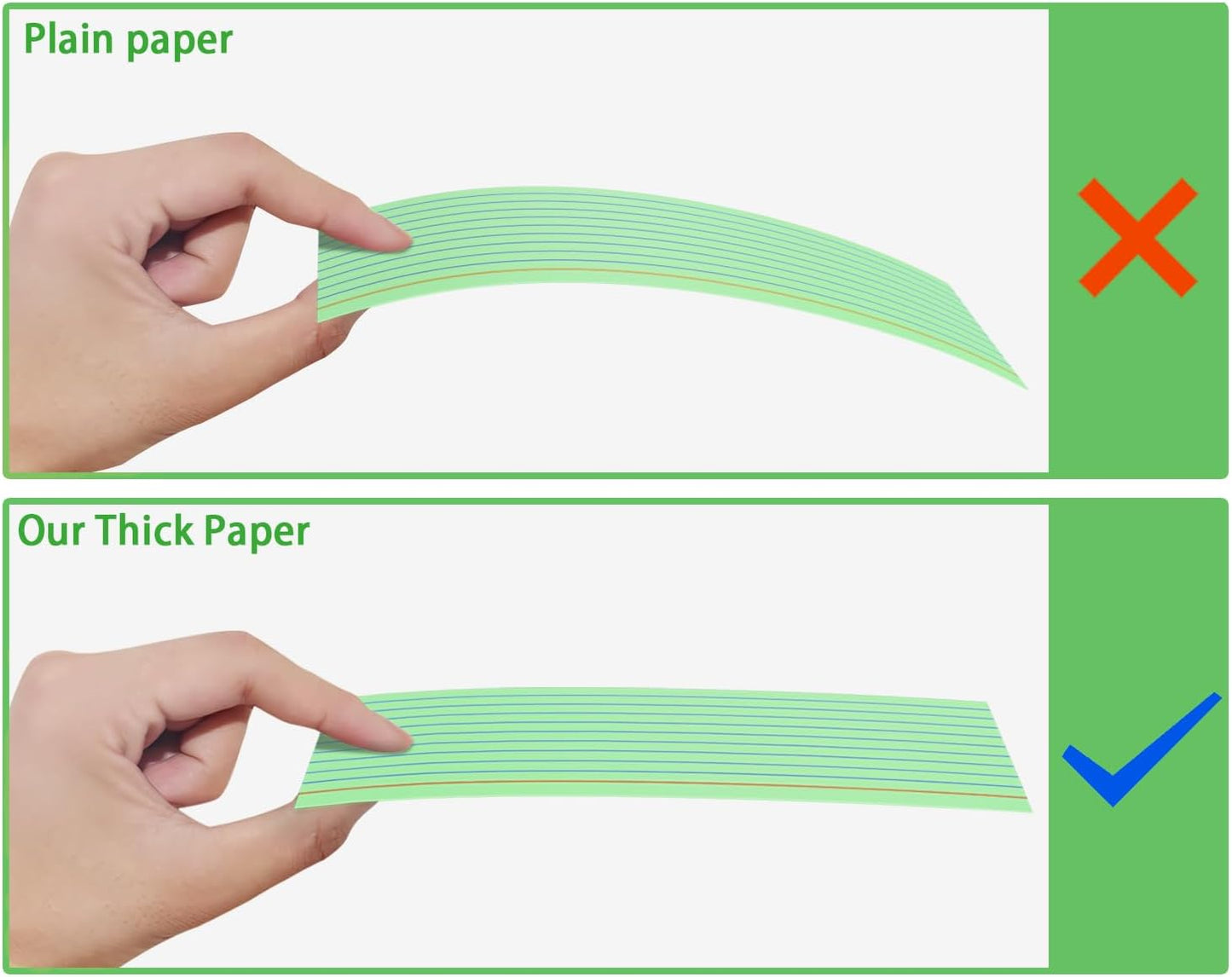 Green Index Cards 3x5, 200 Pack, Ruled Index Cards, Flash Cards for Studying, Heavy Note Cards for Office, Home and School, 4 Packs of 50