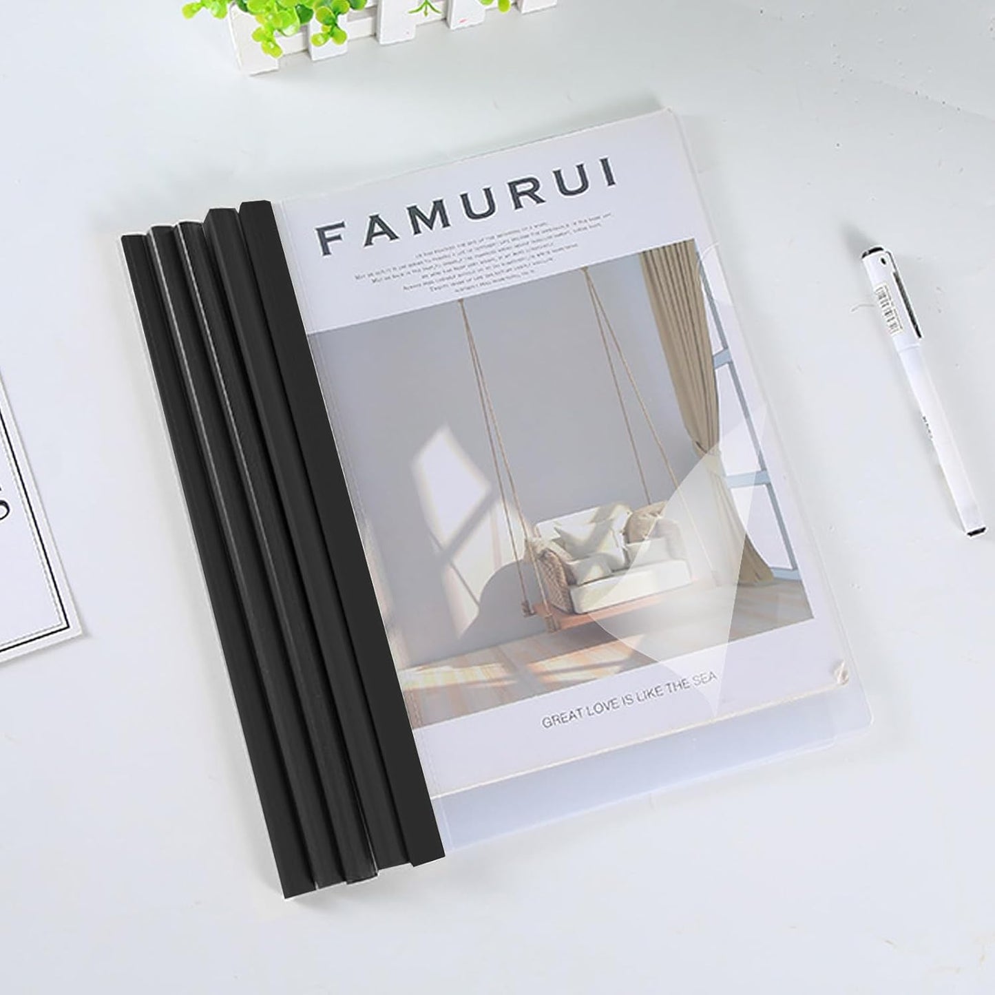 100 Pack Clear Report Covers with Sliding Bars, Plastic Report Folder Presentation File Folders Binder Resume Covers Document Binder for Business, 30 Sheet Capacity