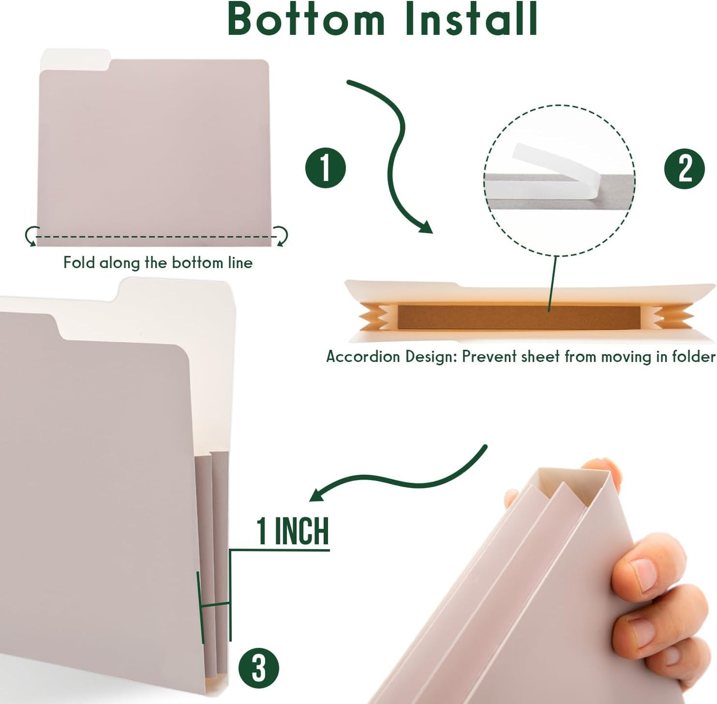 Y YOMA 6 Pack Extra Capacity File Folders Letter Size Accordion Decorative File Folder Cute Pretty Colored Filing Folder File Organizers for Office School Home Desktop with 1/3-Cut Tab, Morandi Color