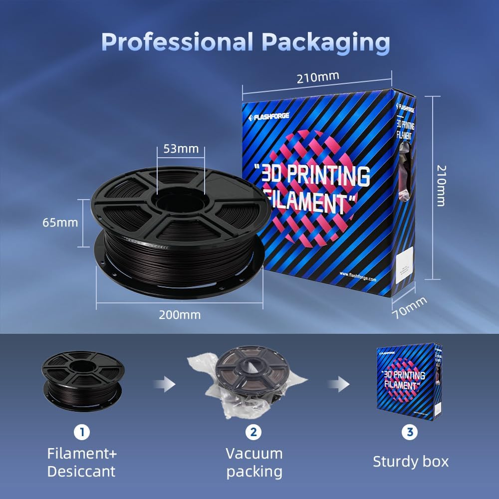 FLASHFORGE Carbon Fiber PLA Filament 1.75mm, Carbon Fiber Reinforced PLA 3D Printer Filament, 1KG Spool Dimensional Accuracy +/- 0.02mm, High Strength & High Abrasion-Resistance (PLA-CF Marsala)