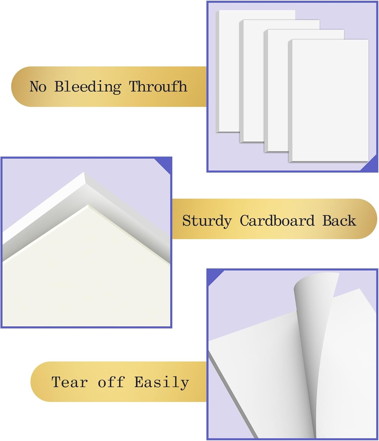 Notepads 3x5, 6 Pack Small Note Pads, Server Note Pads, Scratch Pads 3x5, Memo Pads White Paper, 50 Sheets per Blank Note pads 3x5, Small Writing Pads Pocket Notepads for Office School Home Supplies