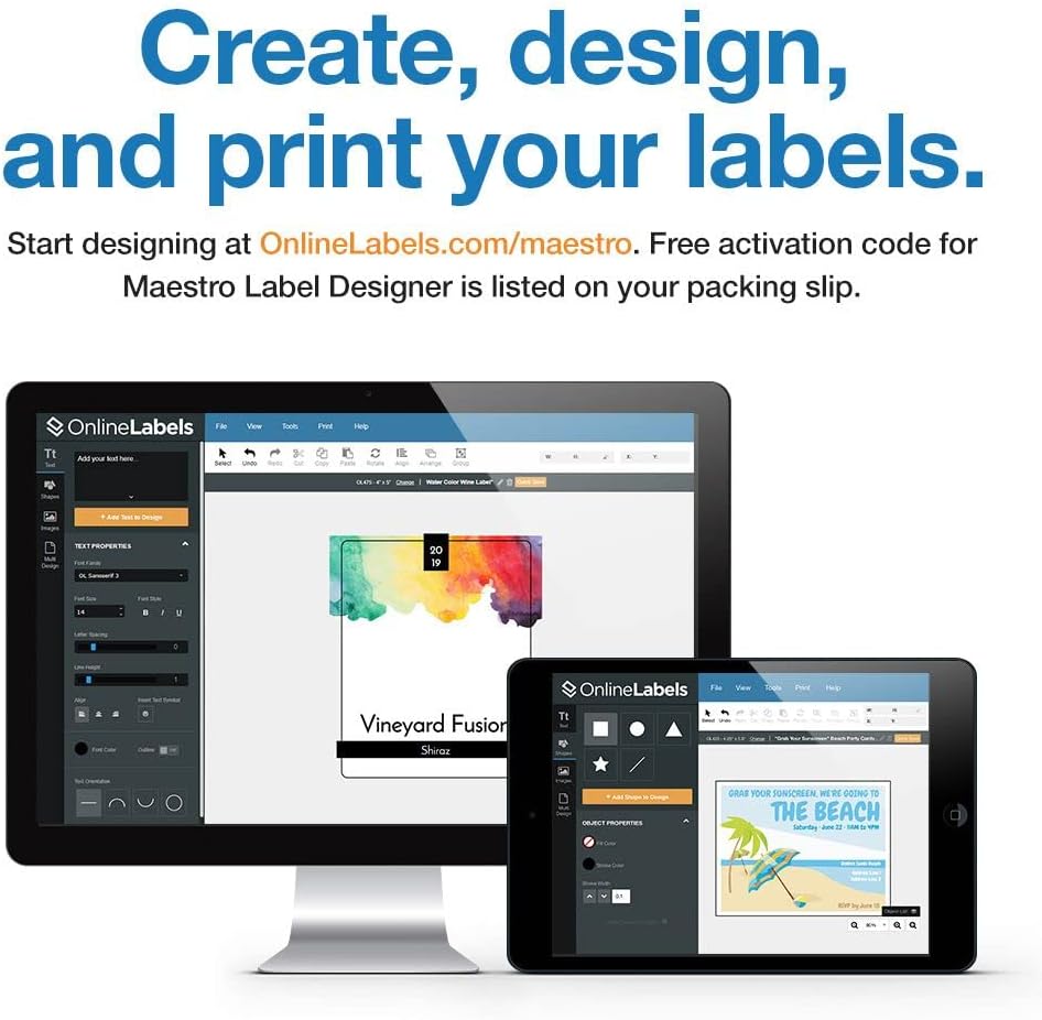 2 x 1 Rectangle Barcode Labels - Pack of 40,000 Labels, 1,000 Sheets - Inkjet/Laser Printer - Online Labels