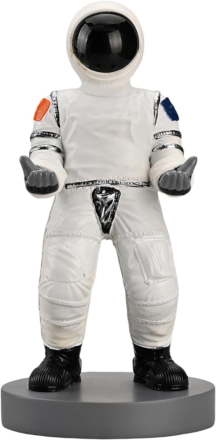 Astronaut Mobile Phone & Pen Holder, Device Stand, Desk Organizer Decorative Pencil Holder (White&Black)