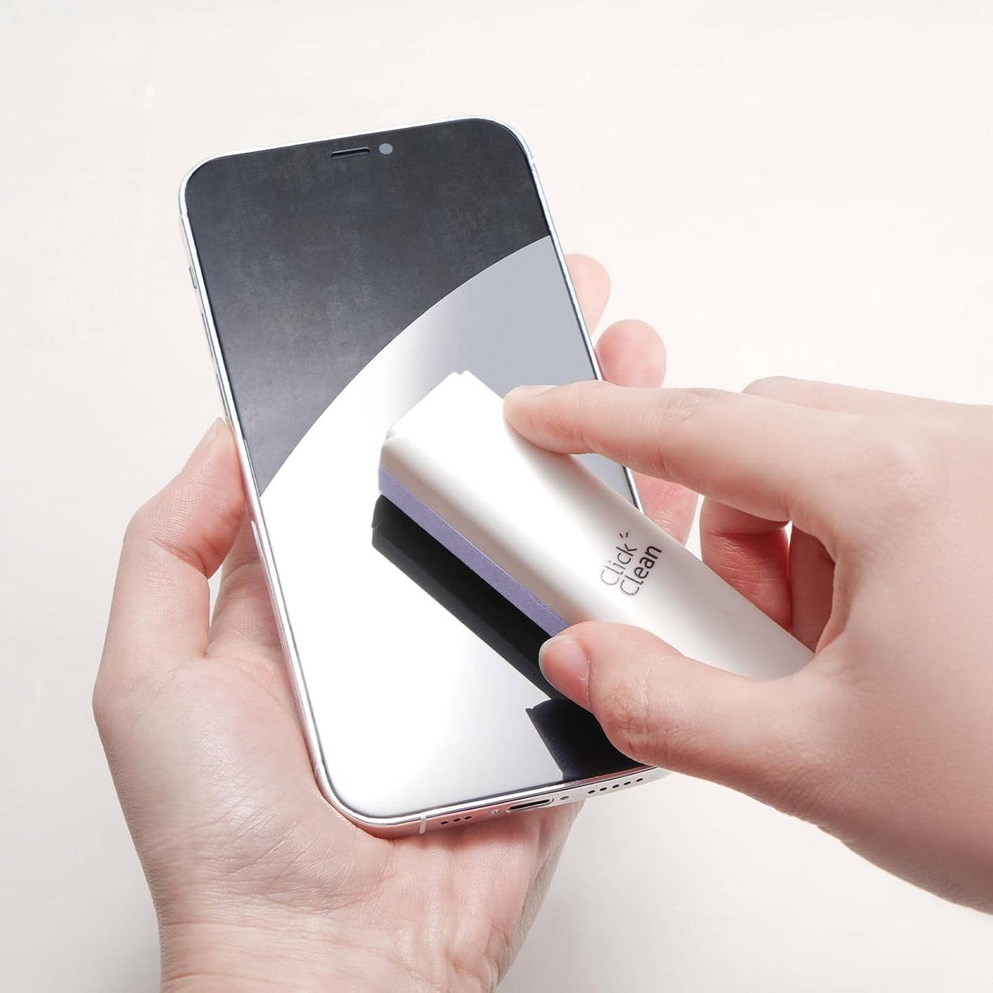 CLICK CLEAN Screen Cleaner, Fingerprint Proof Screen Cleaner Spray, All-in-One Cleaner with Microfiber and Shell for All Phones, Laptop and Tablet Screens (Purple)