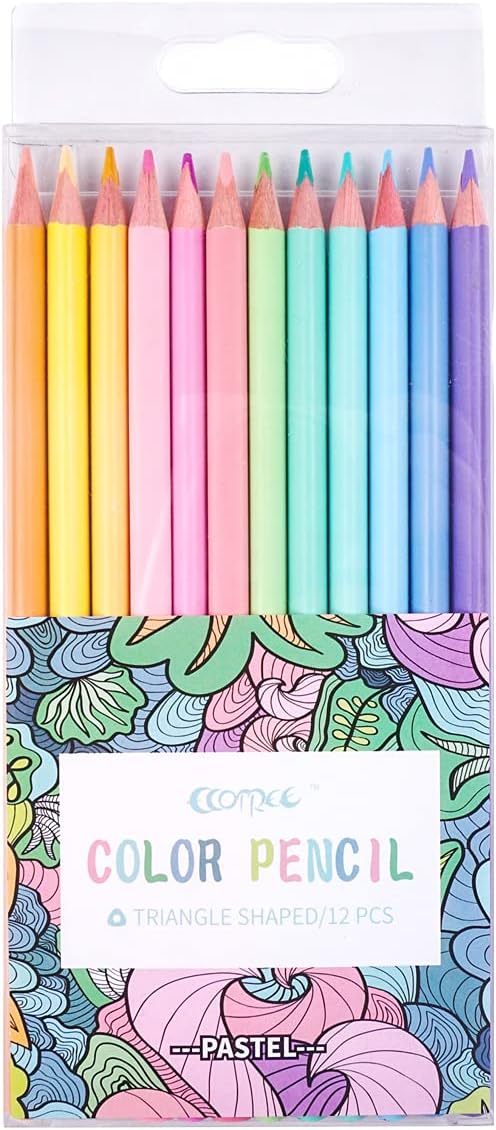 ECOTREE Stocking Stuffers, Macaron Colored Pencils, Soften Wood, Pastel Coloring for Adult and Kids, Art Supplies for School, Coloring, Drawing, Shading, 12 Count