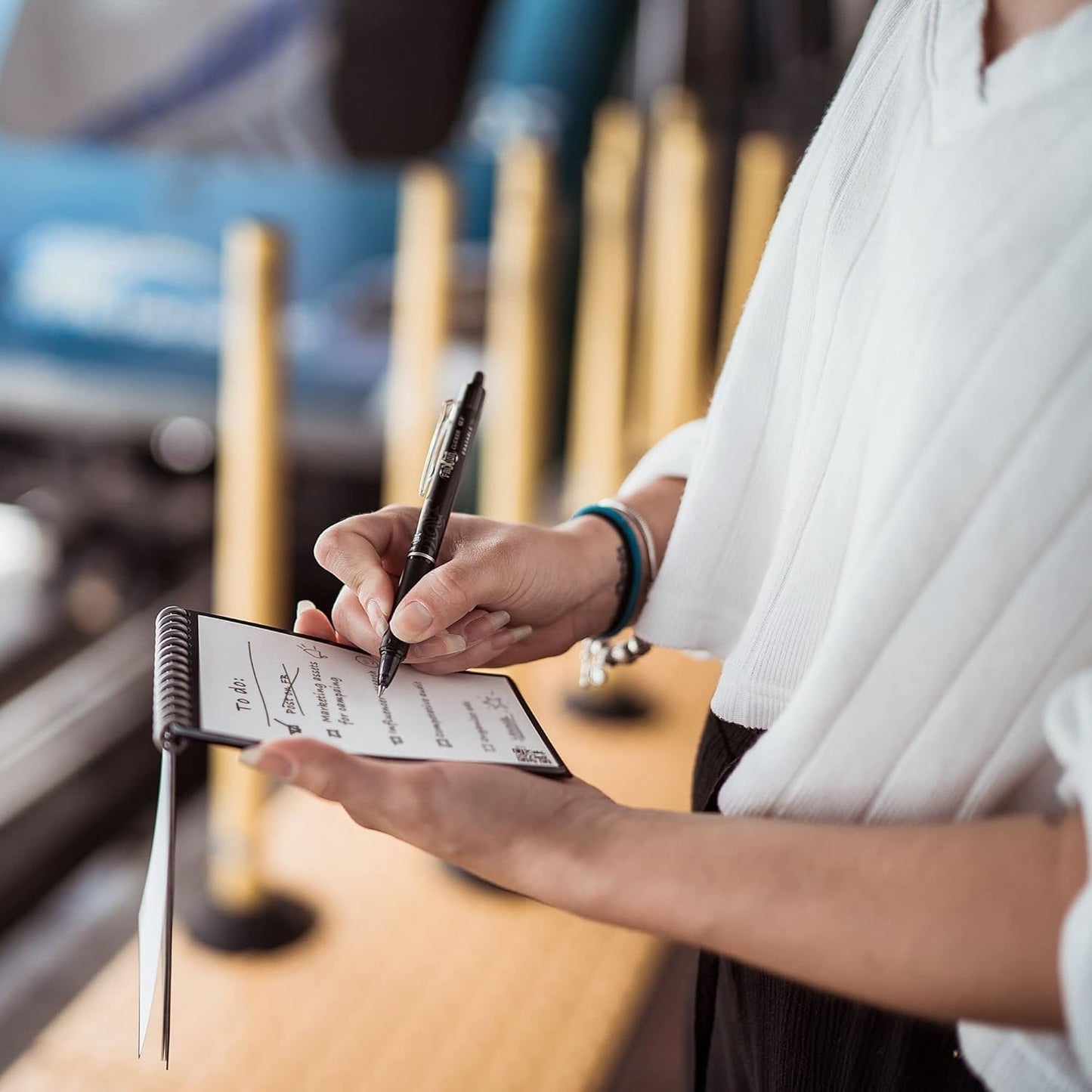 Rocketbook Smart Reusable Notebook, Mini Spiral Notebook, Neptune Teal, (3.5" x 5.5")