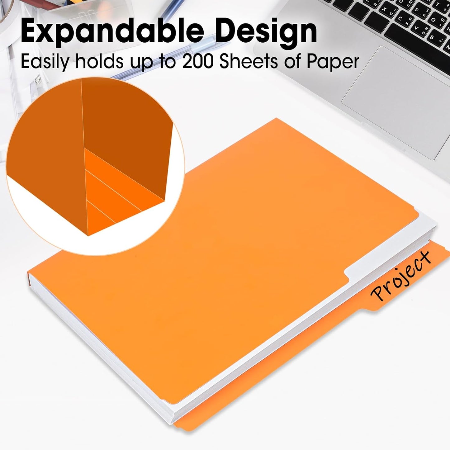 32 Pack Colored File Folders 8.5 x 11 Inch, 1/3 Cut Tab File Folders Letter Size, Assorted 8 Colors Filing Folder for Office School Business