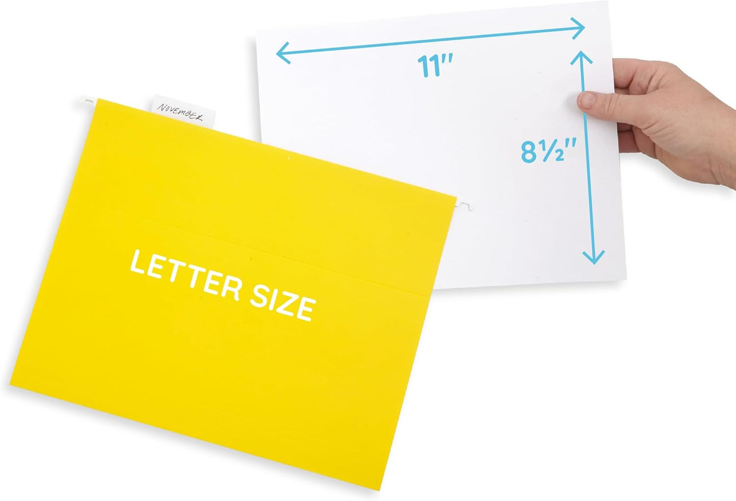 Blue Summit Supplies Hanging File Folders, 25 Reinforced Hang Folders, Designed for Home and Office Color Coded File Organization, Letter Size, Yellow, 25 Pack