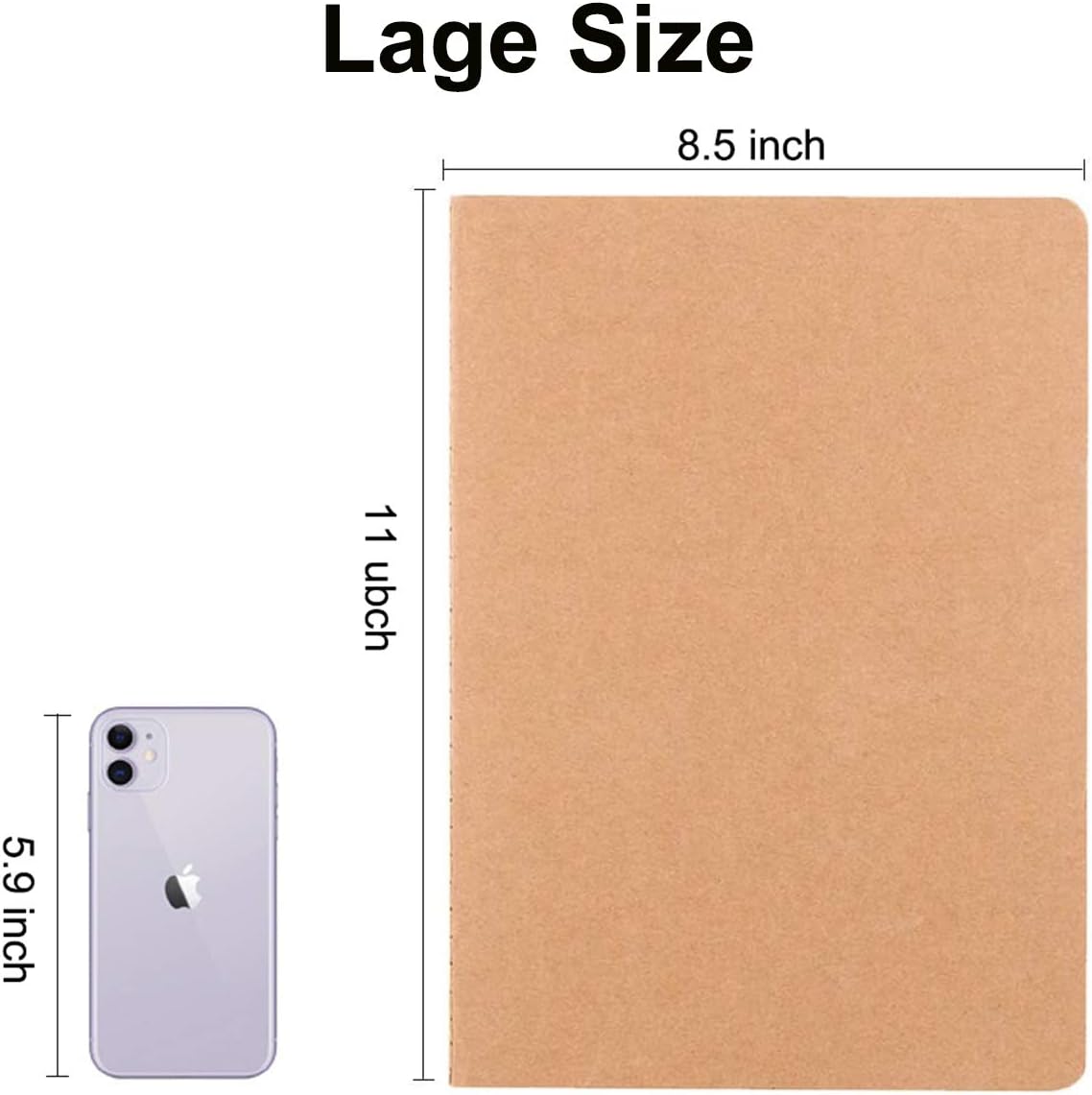 Large Dot Grid Notebook Journals Bulk with Thick Dotted Grid Paper, 60 Pages, 8.5x11 inch, Composition Diary Subject Notebooks Planner for Travelers Students Office, Kraft Journal Set, 12 Pack