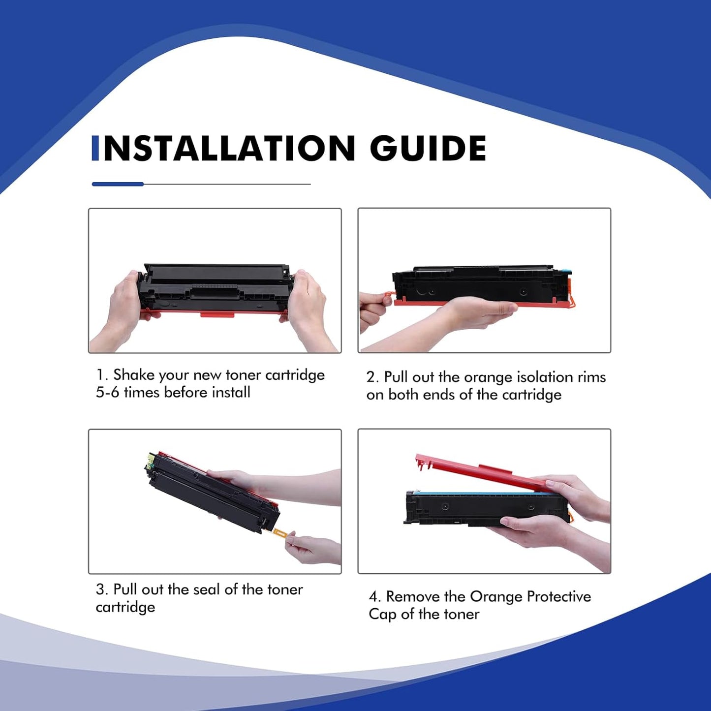 206X Toner Cartridges 4 Pack High Yield MFP M283cdw M283fdw Compatible for HP 206X 206A M255dw Color Laserjet Pro MFP M283fdw M283cdw M255dw M283 M255 Printer Ink (Black Cyan Yellow Magenta)