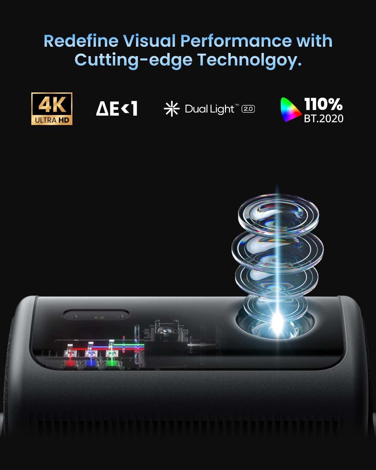 Dangbei MP1 MAX Triple Laser 4K Projector - 3100 ISO Lumens, 110% BT.2020, Google TV with Netflix Officially, 300'' Display, 2x12W Dolby Audio DTS:X, HDR10+, Blu-ray 3D