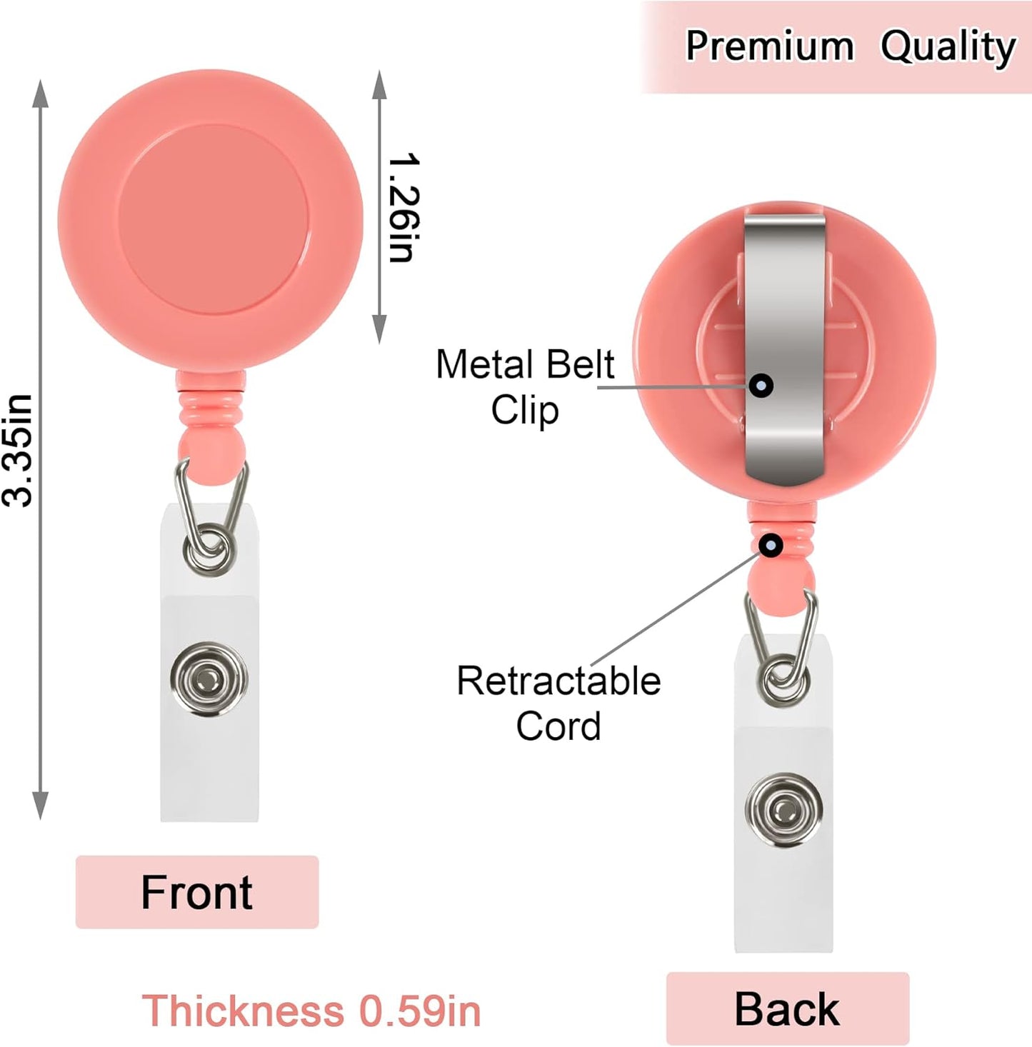 JANYUN 10 Pcs Retractable Badge Reel, Mixed Solid Color ID Badge Holder Retractable Clip for Nurse Doctor Teachers Students Office Workers Hanging ID Card Name Key Chain