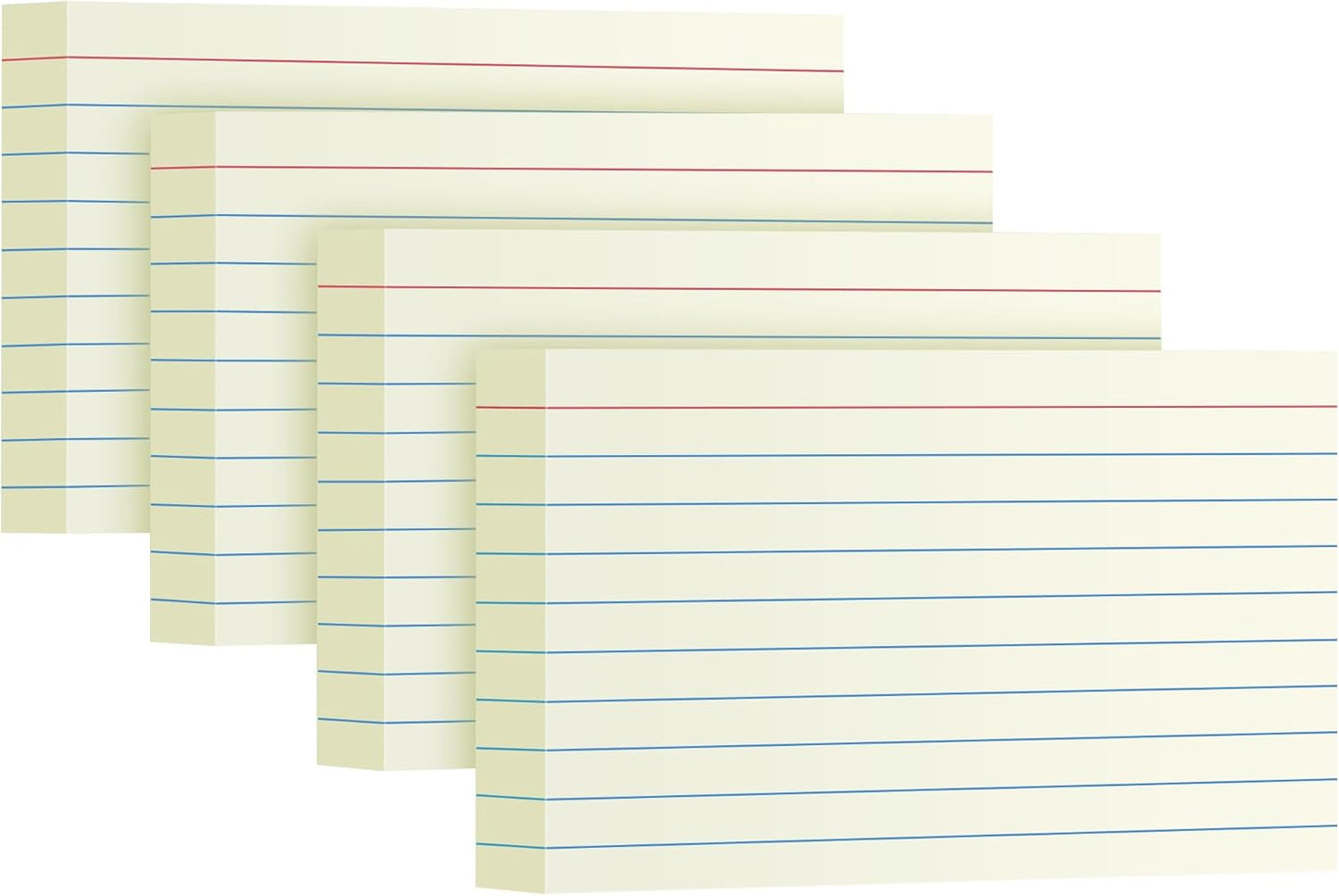 Cream Index Cards 3x5, 200 Pack, Ruled Index Cards, Flash Cards for Studying, Heavy Note Cards for Office, Home and School, 4 Packs of 50