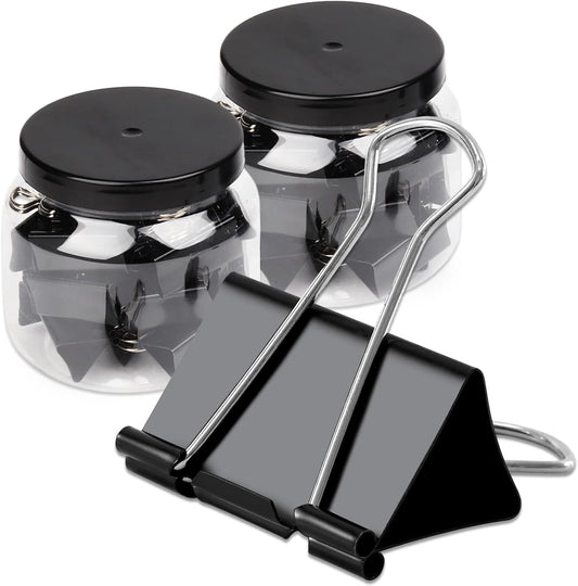 Extra Large Binder Clips Standard 2 inch Length, 1 inch Capacity, 80 Pcs Jumbo Binder Clips for Office