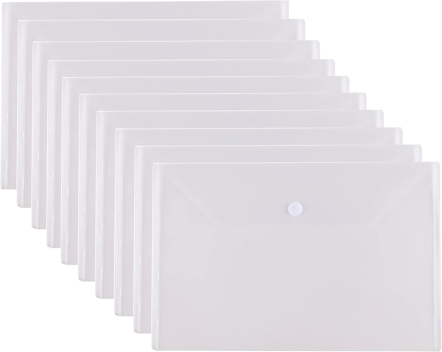 11 x 17 Clear Large Plastic Envelopes Document File Storage Holder 10 Pack Hook Loop Closure