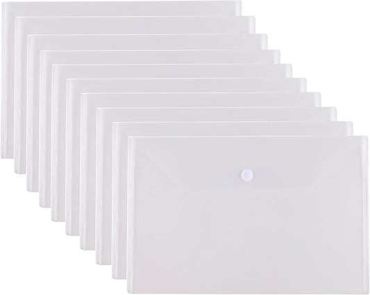 11 x 17 Clear Large Plastic Envelopes Document File Storage Holder 10 Pack Hook Loop Closure