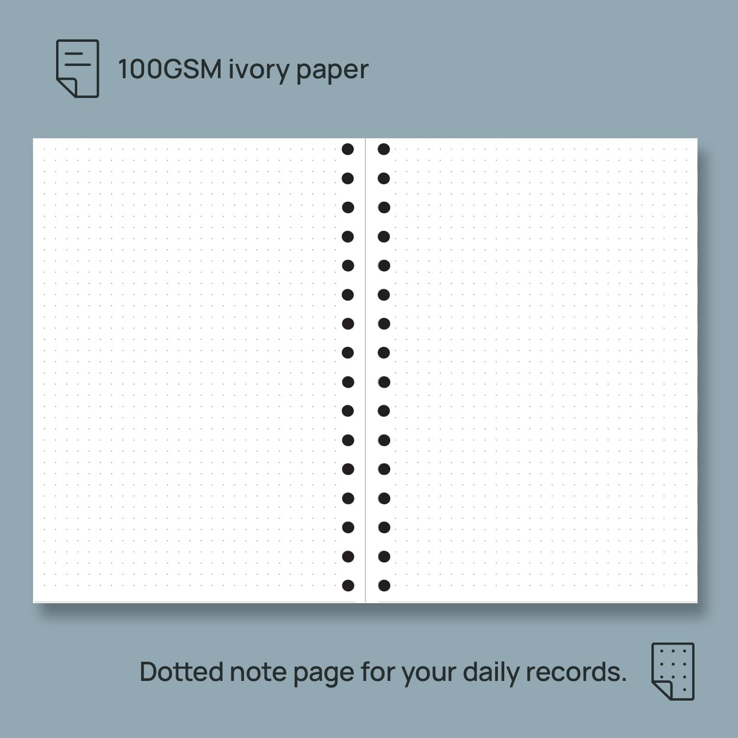 POPRUN Monthly Planner 2026-2027 Spiral Hardcover (6.25'' x 8.5''), 18 Months Calendar (Jan.2026-Jun.2027) - 2 Pages per Month with Dotted Note Pages, Sunday Start, Laminated Tab - Navy Blue