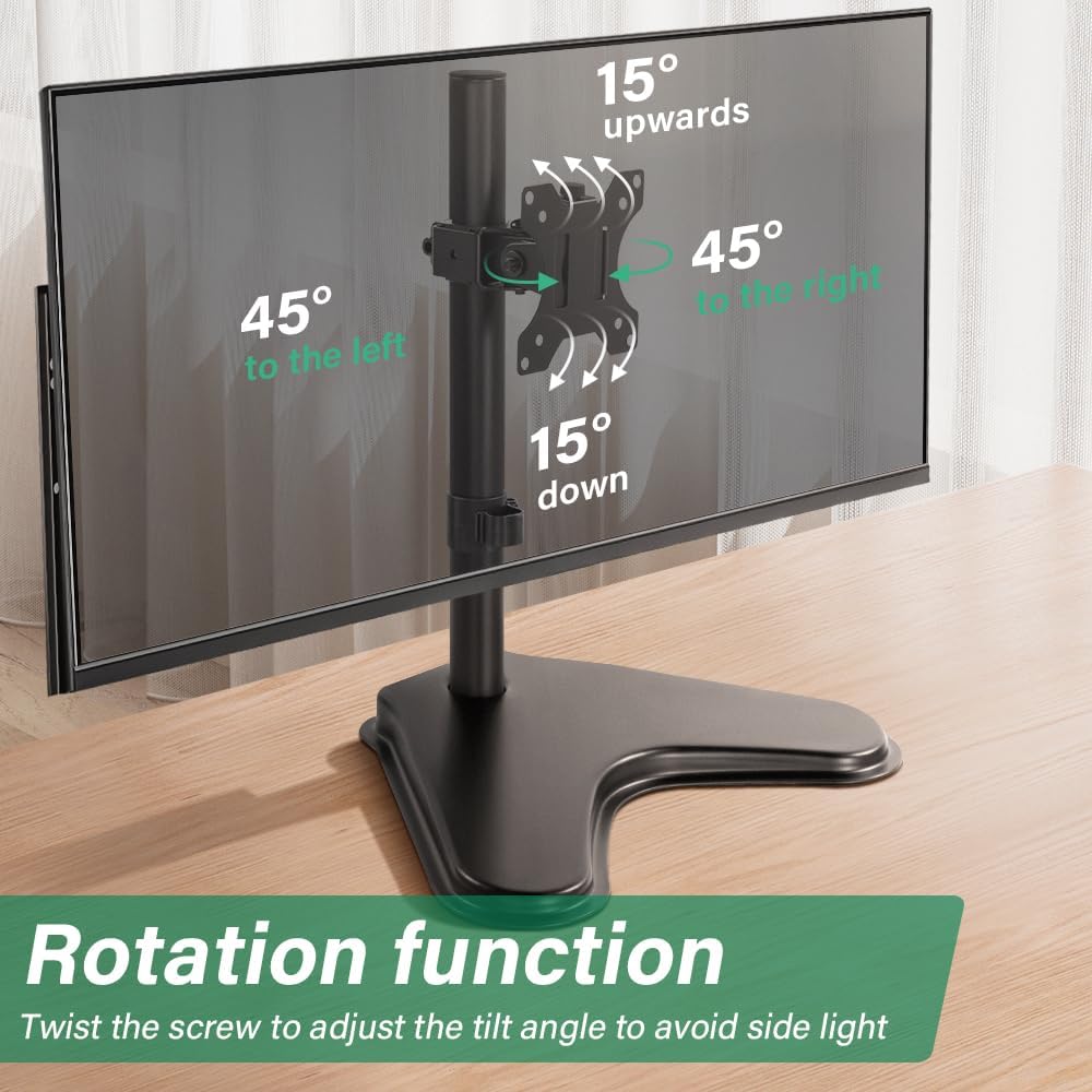 FURWOO Adjustable Tvstand Single Computer Monitor Riser for 13'' to 32'' Screen,75x75mm,100x100mm