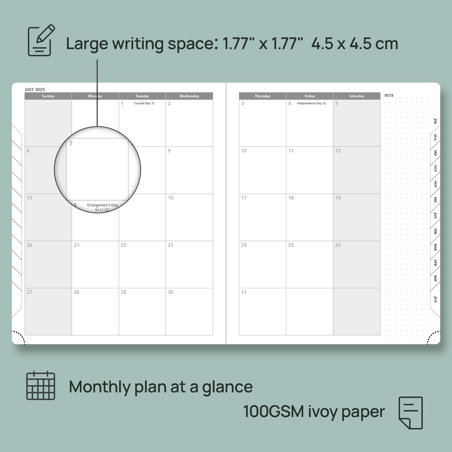 POPRUN Planner 2025-2026 (Large - 8.5'' x 10.5'') Academic Weekly Calendar (July 2025 - June 2026) with Hourly Time Slots, Monthly Tabs, 100GSM Thick Papers, Leather Soft Cover - Black