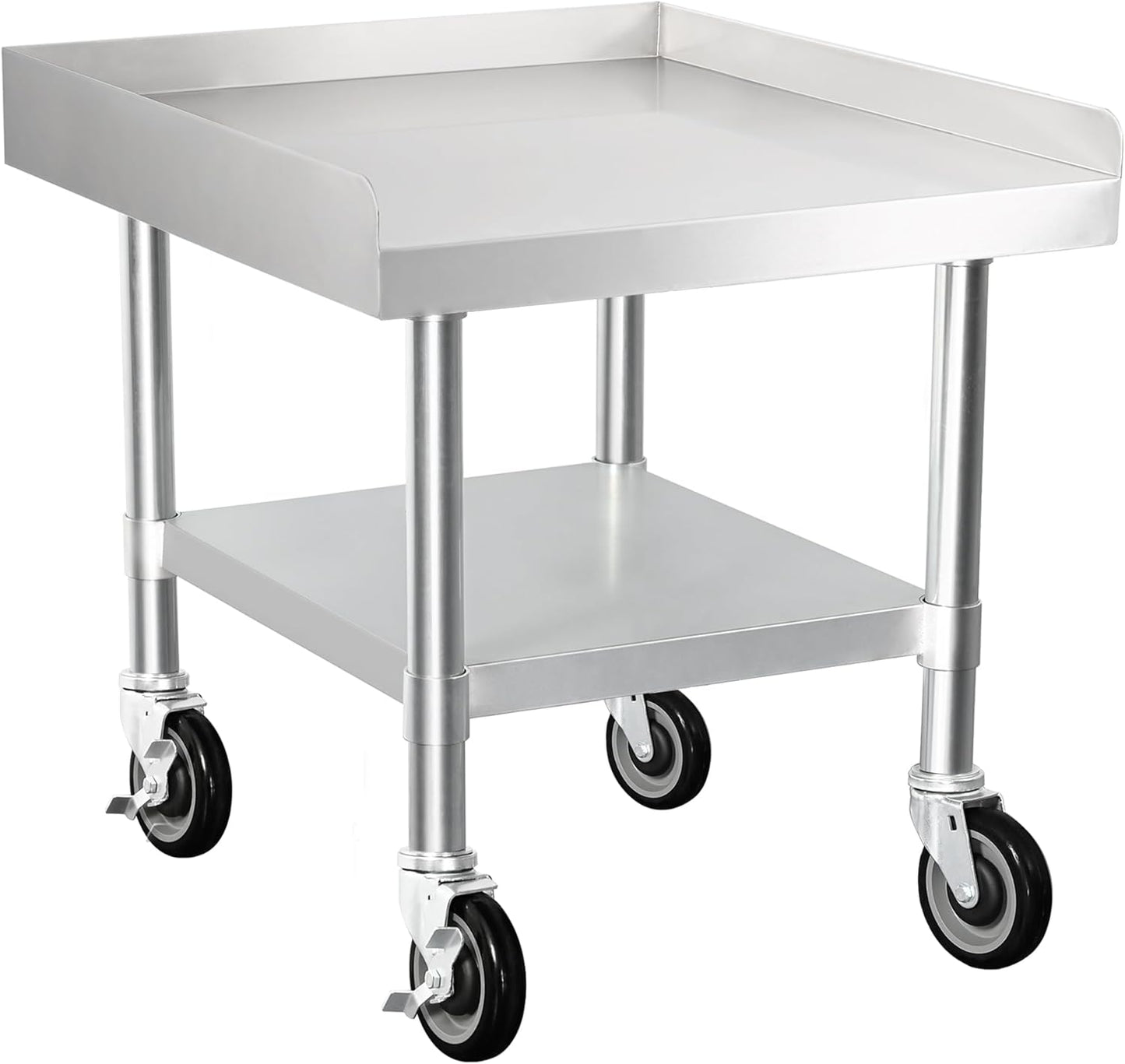 HARDURA Stainless Steel Equipment Stand Metal Prep Table with Casters 30"X 24" NSF 430 for Commercial Food Prep