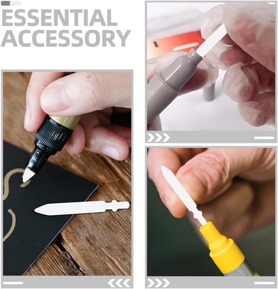 DOITOOL Paint Pen Nibs 50PCS Paint Marker Replacement Nibs Acrylic Paint Marker Nibs 0.7mm Marker Pen Tips Replacement White Marker Pen Fine Tip Refills Nibs Easy to Change Nibs