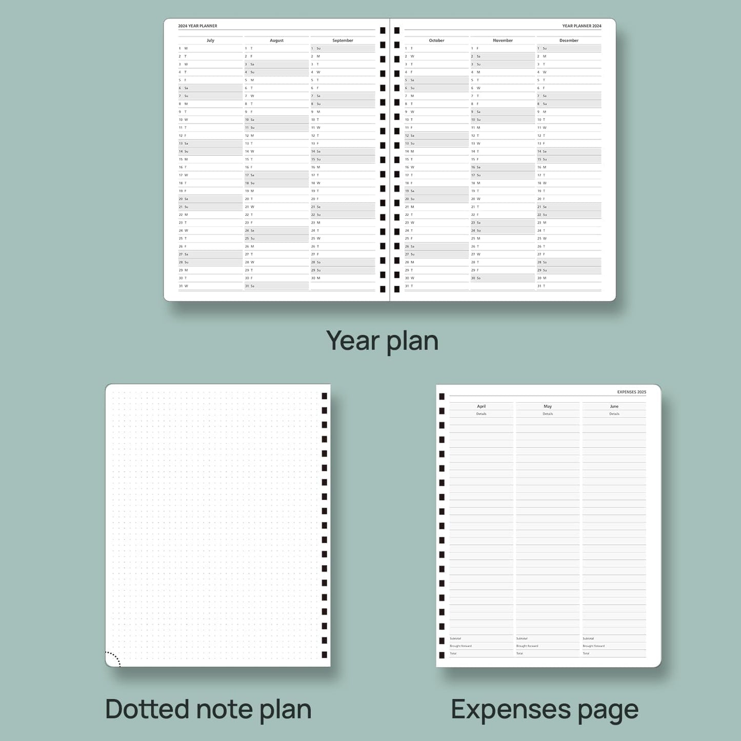 POPRUN Academic Planner 2025-2026 (July 2025-June 2026), Daily Weekly and Monthly Appointment Book (Wirebound Hard Cover - 10'' x 8'') with Hourly Time Slots, Tabs, 100 GSM - Burgundy