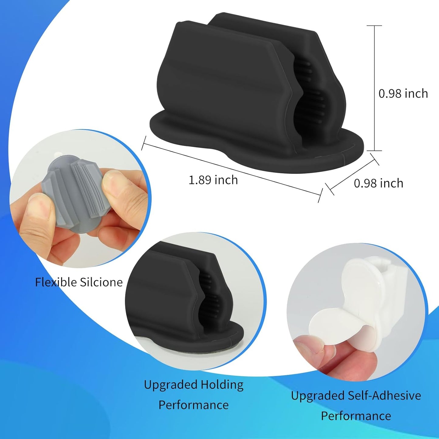 12PCS Pen Holder for Desk, Upgraded Adhesive Pen Pencil Holder for Desk Wall Clipboard Car Silicone Pens Markers Pencils Organizer Teacher Supplies Office Supplies (12PCS Multicolor)