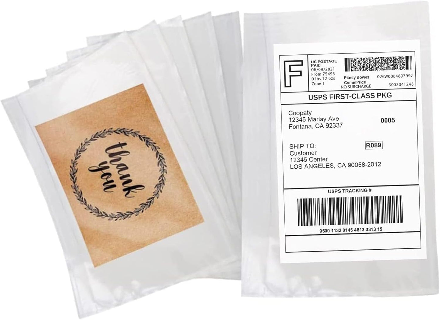 Coopaty 6" x 9" Adhesive Packing List Envelopes Clear Plastic Mailing Shipping Envelope Pouch (100 Pack)