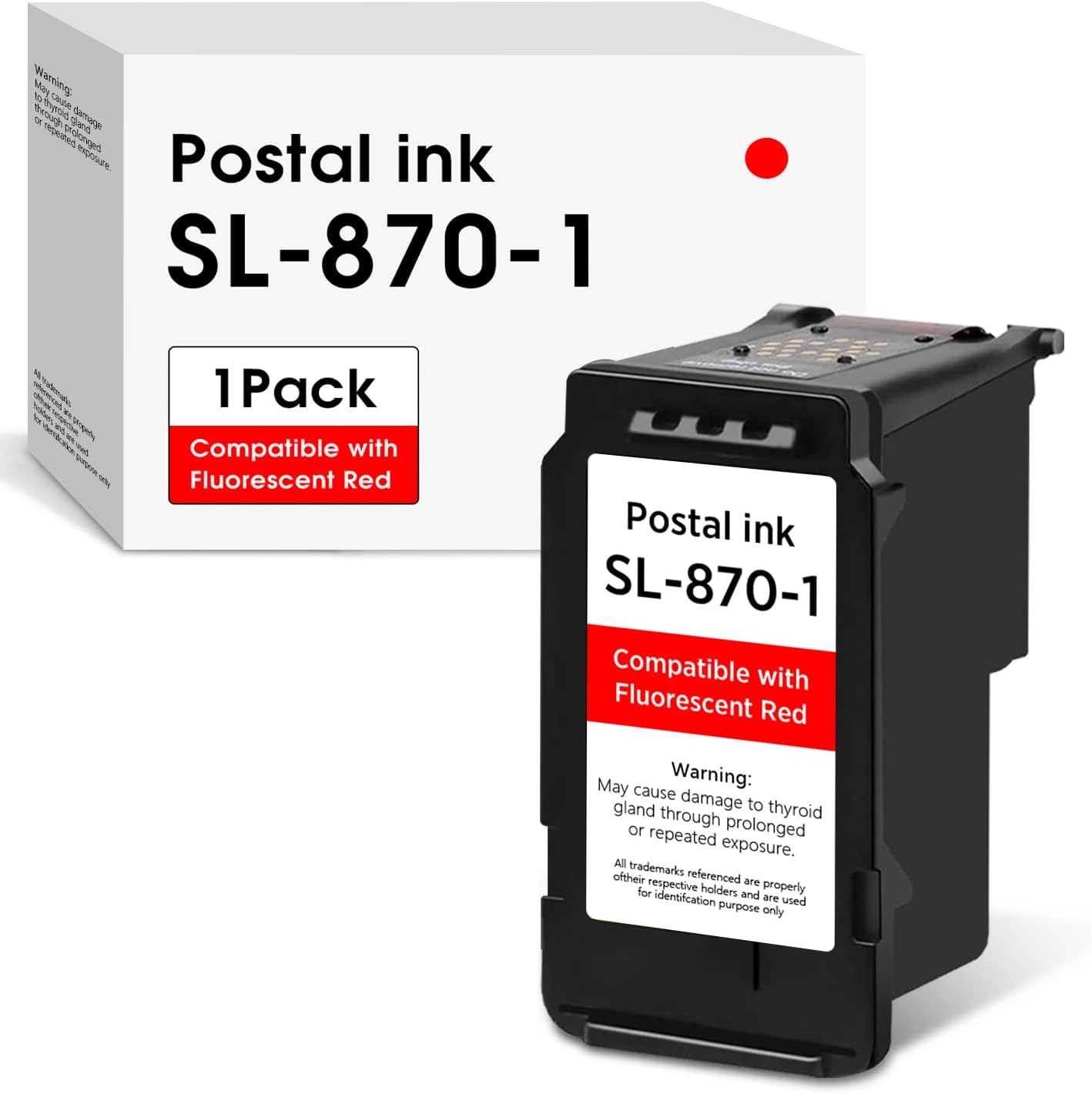 High Capacity SL-870-1 XXL Red Ink Cartridge Compatible with SL870-1 SL8701 XXL Fluorescent Red Ink Replacement for Pitney Bowes SendPro Mailstation Postage Meter (CSD1) 1-Pack (1×16ML)