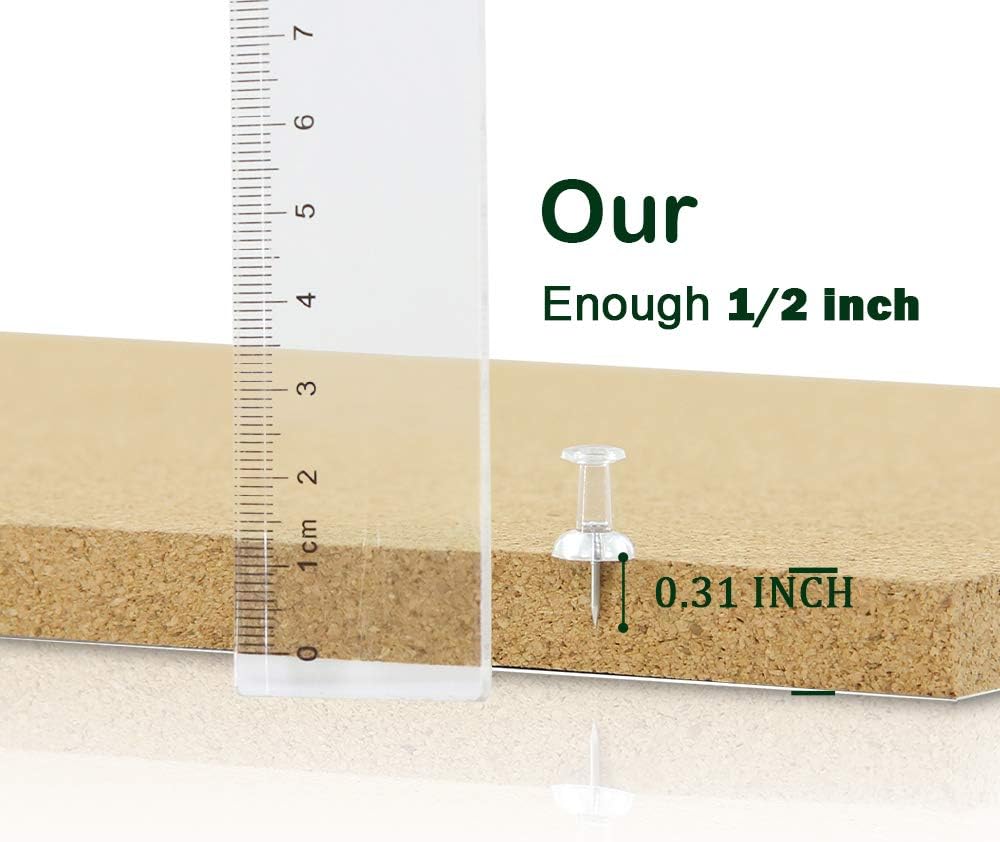 Cork Board Tiles 12"x12" - 1/2" Thick 4 Pack Cork Board Square Bulletin Boards Self Adhesive Corkboards for Walls Pin Boards Corkboards for Office Home School Decor