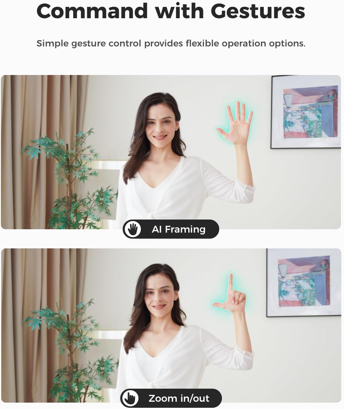 OBSBOT Meet SE 1080P 100FPS Webcam for PC, AI Framing Streaming Camera with 1/2.8" Sensor, Beauty Mode, Gesture Control, Staggered HDR, Web Camera for Desktop Computer, Laptop, Meeting.(Space Grey)