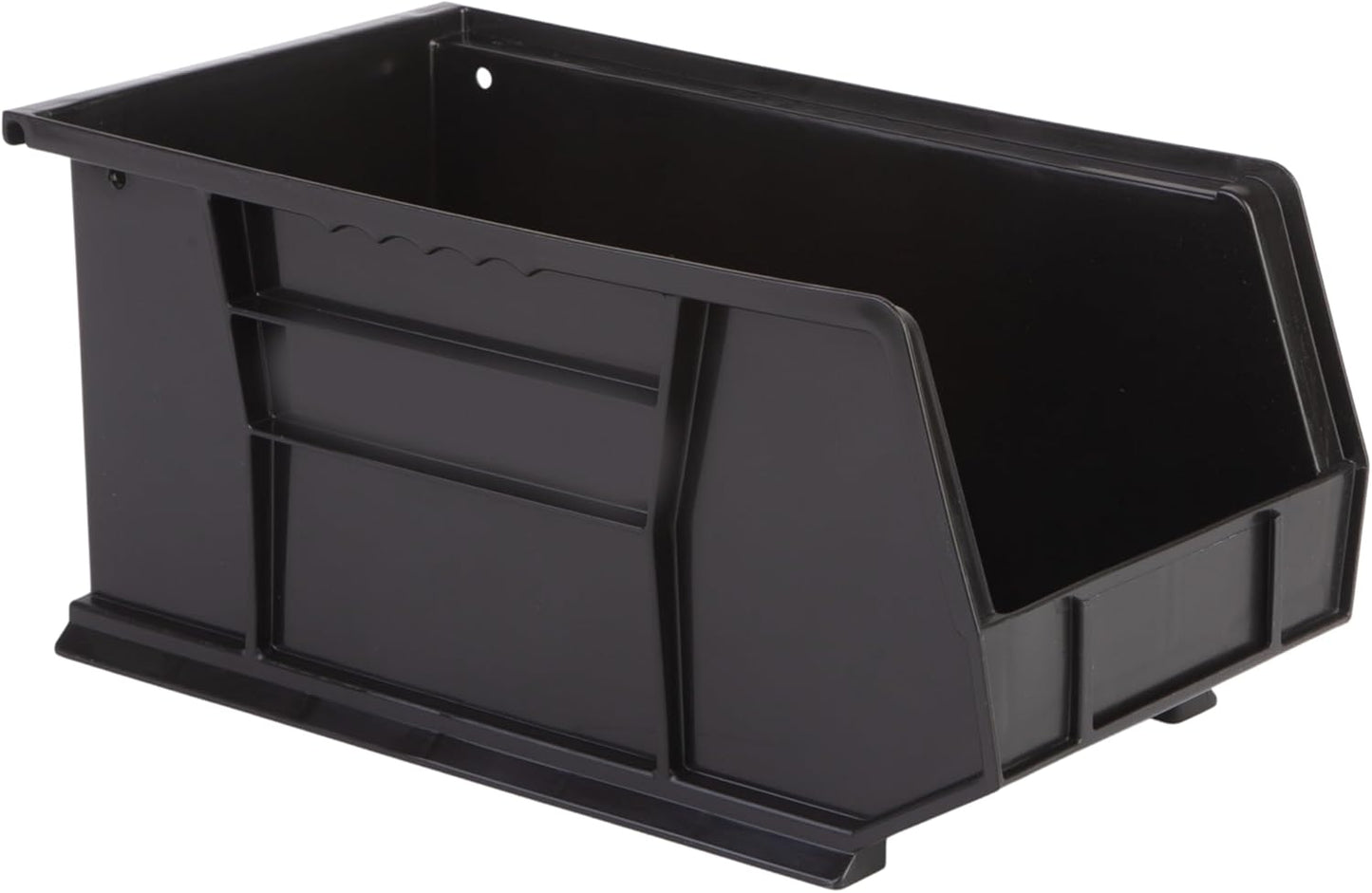 Hudson Exchange 15" x 8" x 7" Plastic Stackable Storage Bin and Hanging Container (Black, 1 Pack)