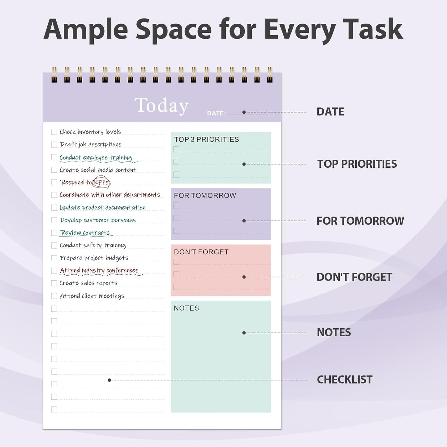 Weekly To Do List Notepad, Undated Planner with 52 Sheets (6.5''x8.9''), Desk Weekly Planner for Women & Man, Home School & Work