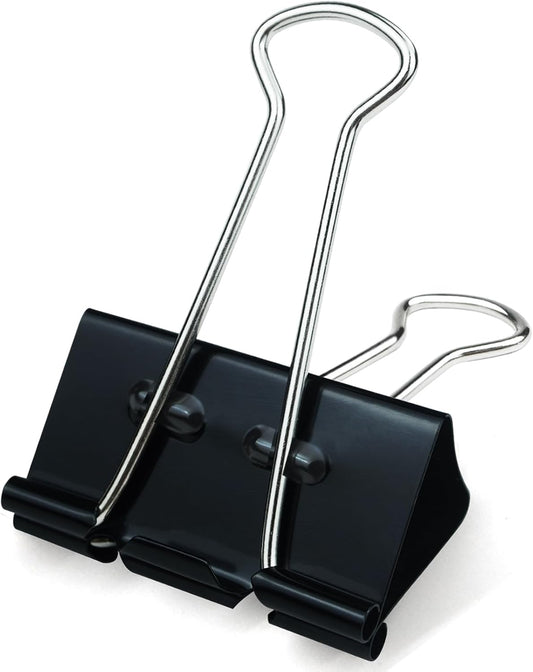 2 Inch Binder Clips(12 Pack), Extra Large Binder Clips Heavy Duty Paper Clamps for Office and Home Supplies, Black