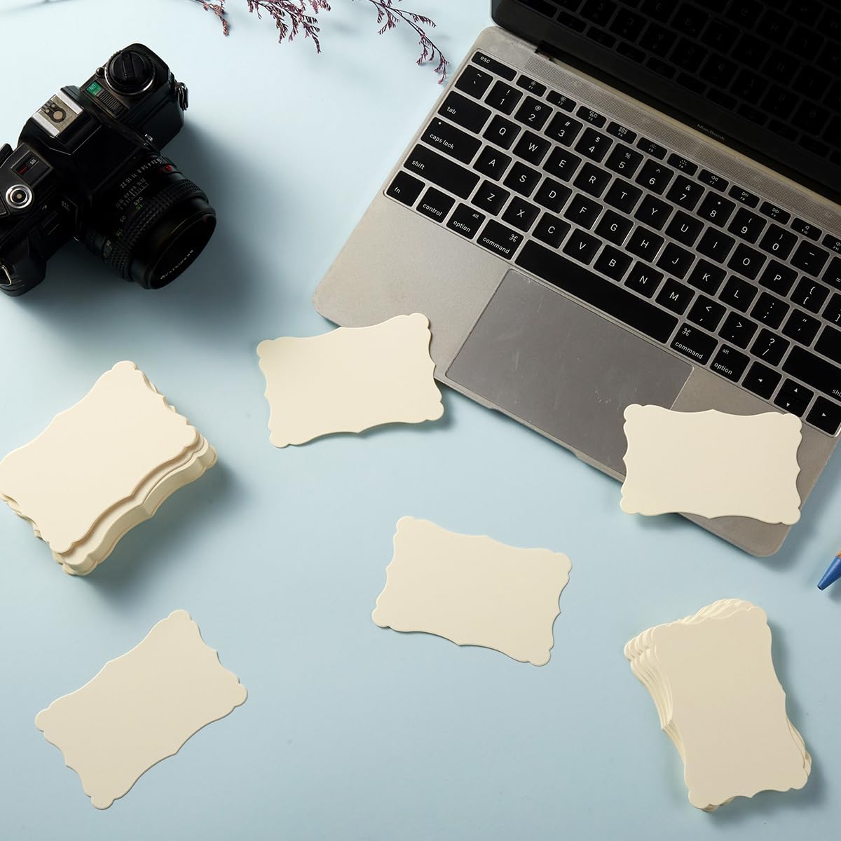 120 Pieces Small Mini Business Cards Vintage Assorted Colors Blank Note Cards Gift Word Card for Business Cards, Gift Cards (Cream, 3.66x 2.36 inches)