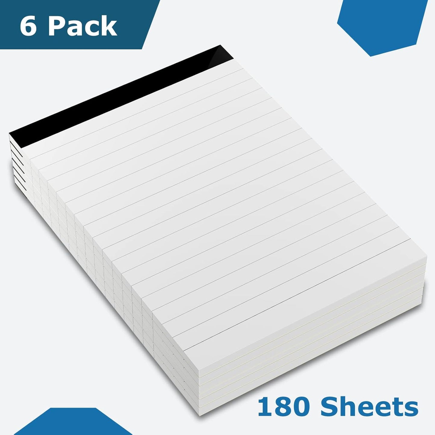 6 Pcs Perforated Note Pads College Ruled - 4" x 6" Inch Writing Notepad for Daily Planning - Perforated Small Notepads with 31 Sheets per Pad - Ruled Papers