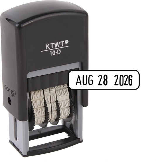 Date Stamp, Self-Inking Date Stamps, US Format MMM-DD-YYYY, Black Impression – 3/4" x 1", Self-Inking Date Stamp for Marking Office documents, Legal Papers, Bills, Mail, Teachers Correcting Homework