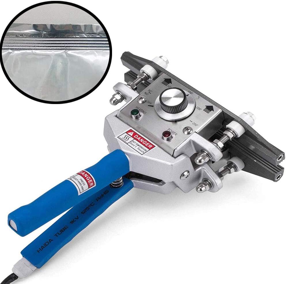 FKR-300 Hand Held Crimp Heat Sealer Bag Crimp Heat Sealer Sealing Machine Tool Aluminum Foil Kraft (12" Sealing Length)