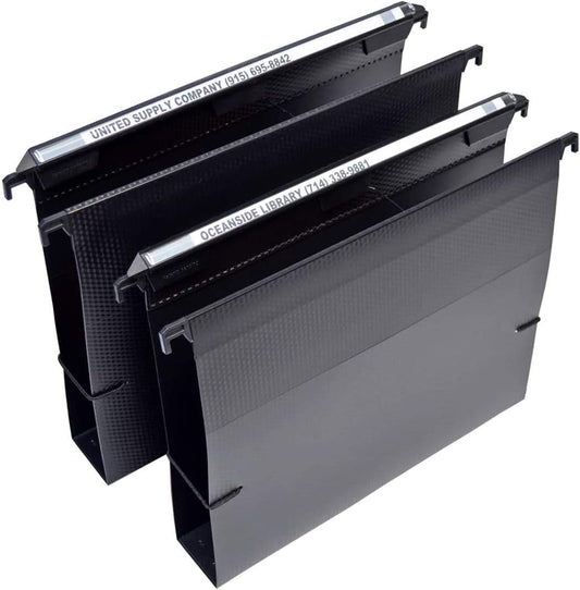 Ultimate Office MagniFile Hanging File Folders (Black, 2" Box Base, Set 2)