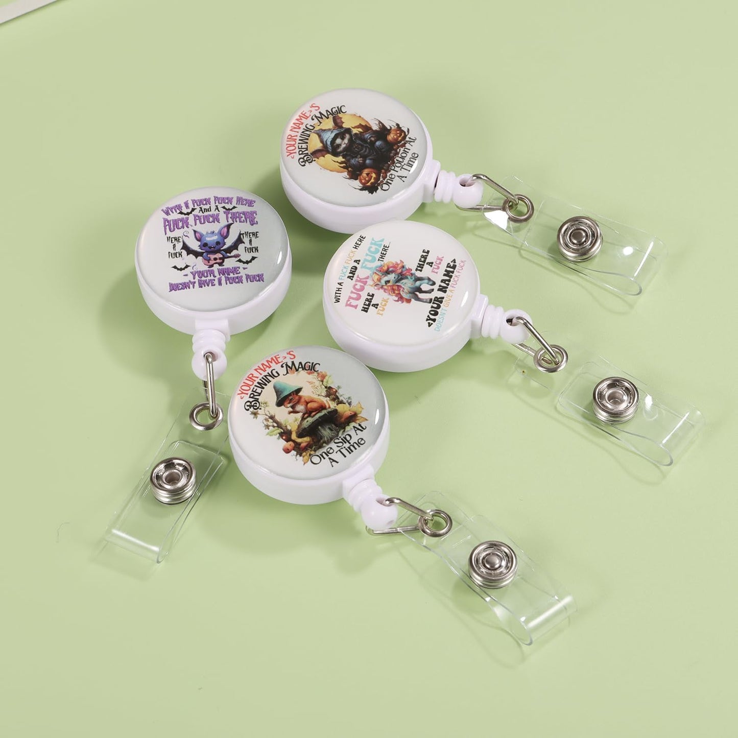 16pcs Badge Reels Retractable Badge Holders,Id Badge Holders Retractable with Clip,Cute Badge Reel for Men,Women,Girls 04