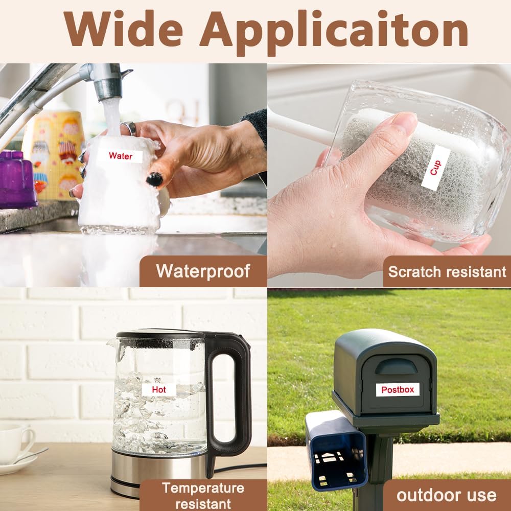 Hehua 18mm 0.7 Red on White Laminated Tape Compatible for Brother Label Maker Tape TZe-242 TZe242 TZ-242 TZ242 for P Touch PT D400 D450 D600 D610 P710BT, 3/4'' x 26.2ft, 3 Pack