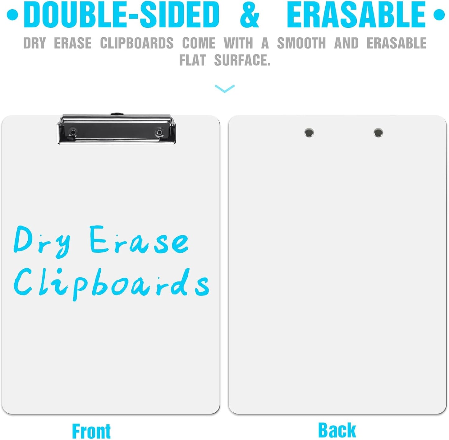 Dry Erase Clipboards, HERKKA 15 Pack Hardboard Office Whiteboard Clipboards Low Profile Clip Standard A4 Letter Size, ECO Friendly, Size 12.5 x 9 Inch