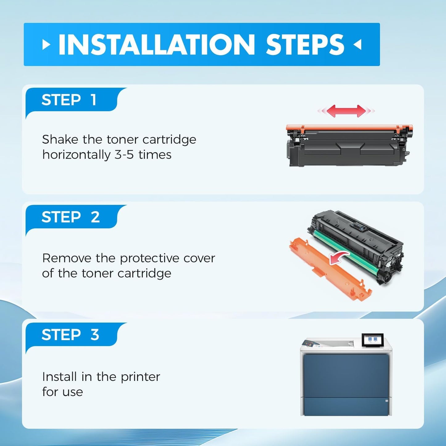 213A Toner Cartridge 4-Pack Set with Chip Replacement for HP 213A 213X W2130X W2130A Compatible for HP Color Laserjet Enterprise 5700dn MFP 5800dn 6700 6701dn 6800 6801dn Laser Printer Ink Black Color