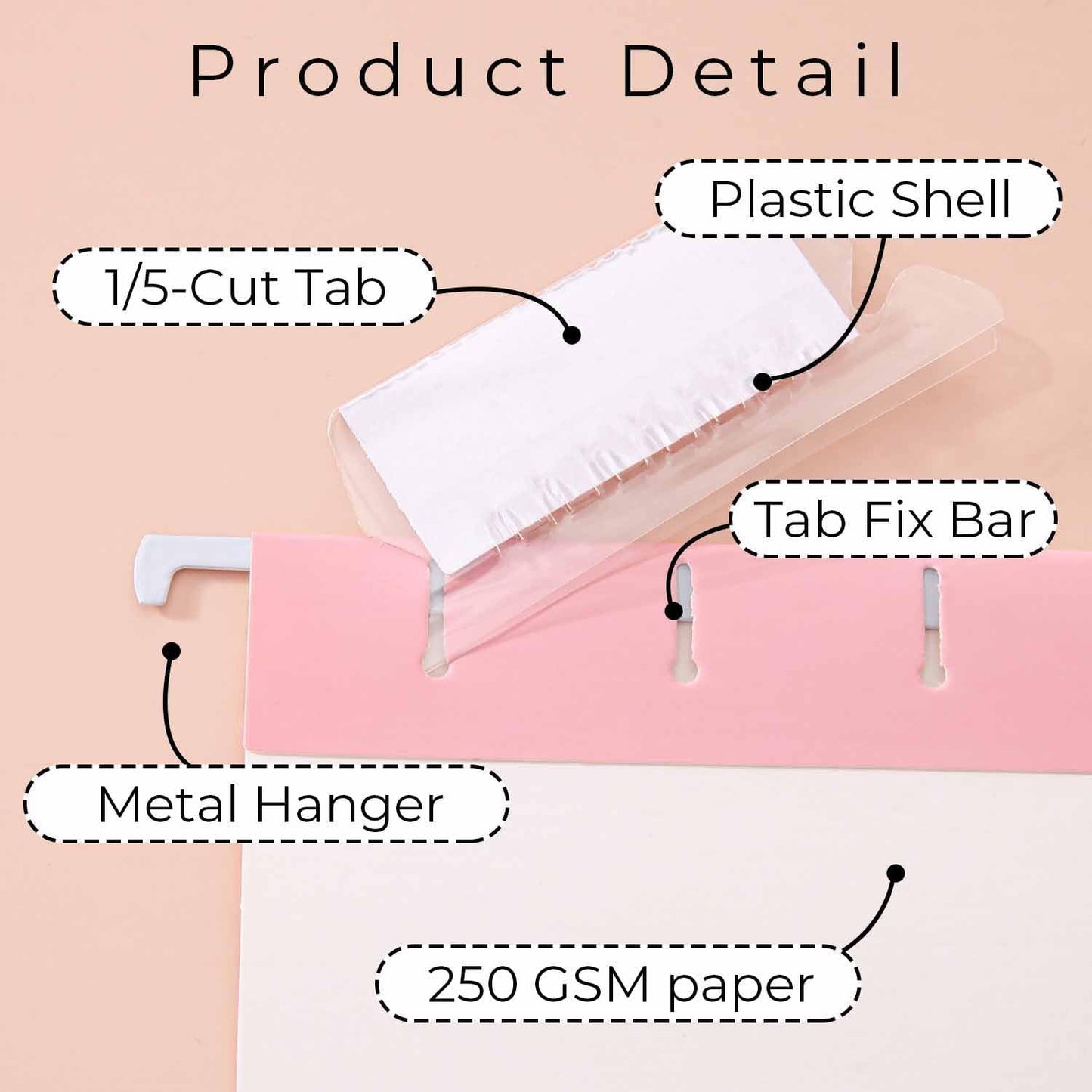 Y YOMA 24 Pack Colored Hanging File Folders Letter Size Decorative Hanging Folder Cute Pretty File Folder for Filing Cabinet Drawer Office Home with 1/5-Cut Adjustable Tabs, Soft Color